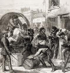 Insurgents from Cartagena Murcia Province foraging at Torrevieja during Third Carlist War, from cover of 'The Illustrated London News', 4th October 1873 (litho) | Obraz na stenu