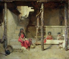 Weavers at Bou-Saada (oil on canvas) | Obraz na stenu