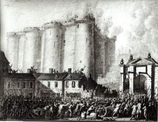 Siege of the Bastille, 14th July 1789 (w/c on paper) (b/w photo) | Obraz na stenu