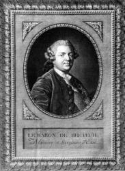 Portrait of Louis Auguste le Tonnelier (1730-1807), Baron of Breteuil (engraving) (b/w photo) | Obraz na stenu