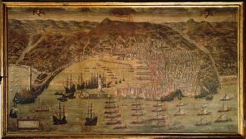 View of Genoa (oil on panel) | Obraz na stenu