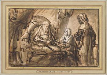 The Benediction of Isaac (pen & ink and wash) | Obraz na stenu