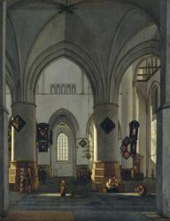 Interior View of St. Bavo Church, Harlem (oil on panel) | Obraz na stenu