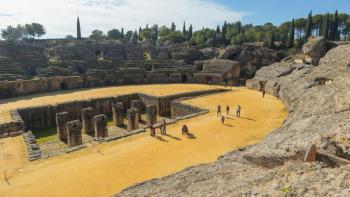 The amphitheatre, Roman city of Italica, near Santiponce, Seville Province, Andalusia, Spain (photo) | Obraz na stenu