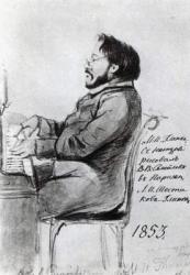 Mikhail Glinka, 1853 (pen & ink with wash on paper) | Obraz na stenu
