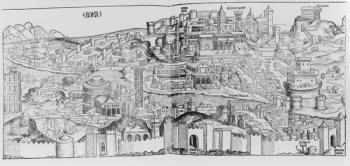 View of Rome, 1493 (woodcut) (b/w photo) | Obraz na stenu