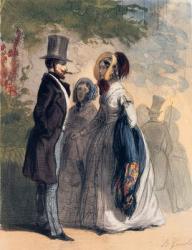 The Regular Visitor to Ranelagh Gardens, from 'Les Femmes de Paris', 1841-42 (colour litho) | Obraz na stenu