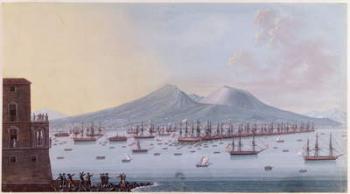 View of the Bay of Naples, 1798 (colour engraving) | Obraz na stenu