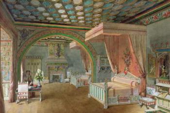 The Pink Room in the Chateau de Roquetaillade, 1868 (w/c on paper) | Obraz na stenu