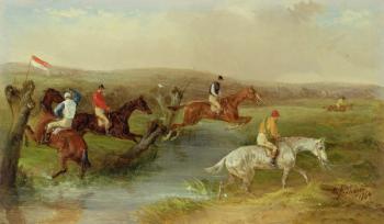 Steeplechasing: The Brook (oil on canvas) | Obraz na stenu