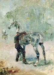 Artilleryman Saddling his Horse, 1879 (oil on canvas) | Obraz na stenu
