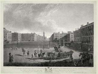 View of Hanover Square, engraved by Robert Pollard (1755-1838) and Francis Jukes (1747-1812) 1787 (etching and aquatint) | Obraz na stenu