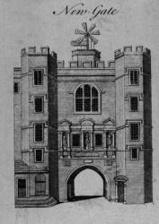 View of Newgate (engraving) (b/w photo) | Obraz na stenu