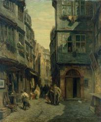 The Jewish Quarter in Frankfurt, 1883 (oil on canvas) | Obraz na stenu