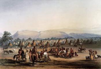 Camp of Piekann Indians (colour litho) | Obraz na stenu