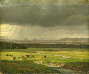 Landscape with Dresden in the Distance, 1830 (oil on canvas) | Obraz na stenu