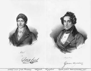 Etienne Mehul (1763-1817) and Giacomo Meyerbeer (1791-1864) (litho) (b/w photo) | Obraz na stenu