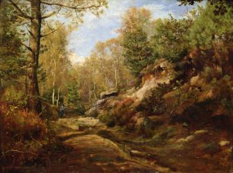 Pines and Birch Trees or, The Forest of Fontainebleau, c.1855-57 (oil on panel) | Obraz na stenu