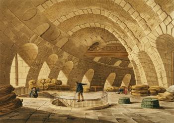 The Wheat Store, Rue de Viarmes, engraved by I. Hill (coloured engraving) | Obraz na stenu