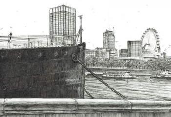 Black Bow on Thames, 2006, (ink on paper) | Obraz na stenu