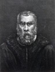 Tintoretto, engraved by Delaistre (engraving) (b/w photo) | Obraz na stenu