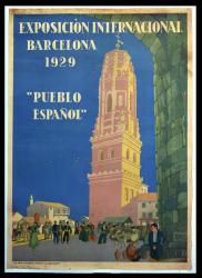 Poster advertising the International Exhibiton in Barcelona, 1929 (colour litho) | Obraz na stenu