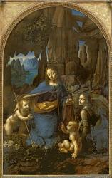 The Virgin of the Rocks (with the Infant St. John adoring the Infant Christ accompanied by an Angel), c.1508 (oil on panel) | Obraz na stenu