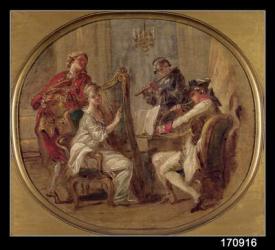 Concert with Four Figures, c.1774 (oil on canvas) | Obraz na stenu