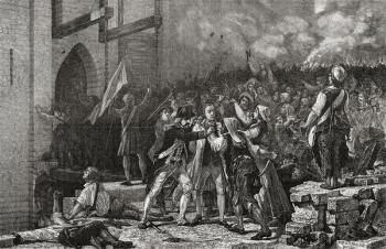 Storming of the Bastille, 14 July 1789 (engraving) | Obraz na stenu