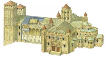 Santiago de Compostela Romanesque Cathedral. Reconstruction. Spain | Obraz na stenu