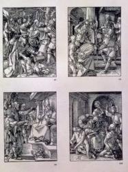 The 'Small Passion' series (clockwise): The Betrayal of Christ; Christ before Annas; Christ before Caiaphas; the Mocking of Christ, pub. 1511 (woodcut) | Obraz na stenu