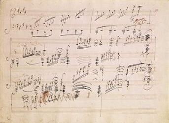 Score sheet of 'Moonlight Sonata' (pen & ink on paper) | Obraz na stenu
