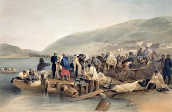 The Embarkation of the Sick at Balaklava, plate from 'The Seat of War in the East', published by Colnaghi and Co., 1856 (colour litho) | Obraz na stenu