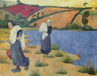 Washerwomen at the Laita River, near Pouldu, 1892 (oil on canvas) | Obraz na stenu