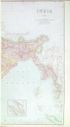 Map of India, 1877 (colour litho) | Obraz na stenu