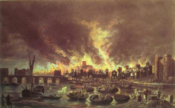 The Great Fire of London, 1666 (print) (see also 53641) | Obraz na stenu