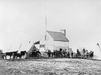 Headquarters of Sanitary Commission, Brandy Station, Virginia, 1863 (b/w photo) | Obraz na stenu