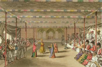 The Janumushtoomee, from 'A Mahratta Camp', 5th April 1813 (colour engraving) | Obraz na stenu