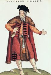 A Russian Merchant (coloured engraving) | Obraz na stenu