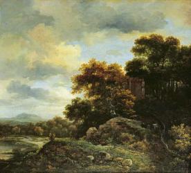 Landscape with Wooded Hillock (oil on canvas) | Obraz na stenu