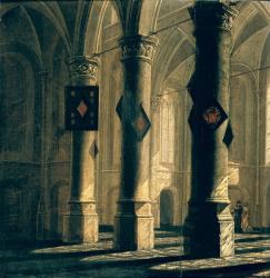 Interior of a Church (oil on canvas) | Obraz na stenu