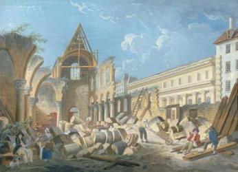 Demolition of the Couvent des Cordeliers, c.1802 (gouache on paper) | Obraz na stenu