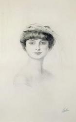Portrait of Anna de Noailles (1876-1933) (drypoint on paper) | Obraz na stenu