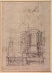 W.26r Design for the Medici Chapel in the church of San Lorenzo, Florence (charcoal) | Obraz na stenu