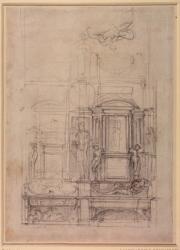 W.26r Design for the Medici Chapel in the church of San Lorenzo, Florence (charcoal) | Obraz na stenu