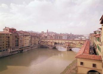 View of the Arno and the Ponte Vecchio (photo) | Obraz na stenu