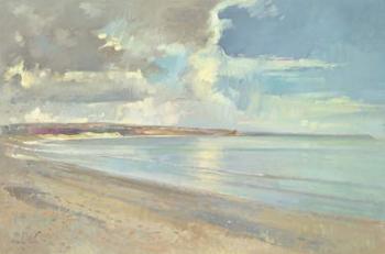 Reflected Clouds, Oxwich Beach, 2001 (oil on canvas) | Obraz na stenu