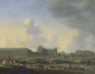 View of the river Seine, the Louvre and the Palais Bourbon, c.1655 (oil on canvas) | Obraz na stenu