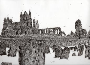 Whitby Abbey, 2007, (ink on paper) | Obraz na stenu