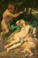 Venus, Satyr and Cupid, 1528 (oil on canvas) | Obraz na stenu